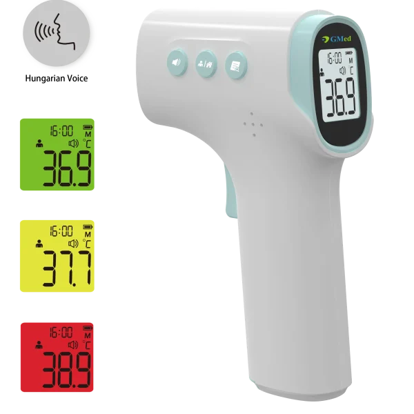 GMed DET-3021 Infravörös Érintésmentes Beszélő Lázmérő Háttérvilágítással